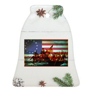 Patriotic Betsy Ross The Crossing Of Delaware Ceramic Bell Ornament