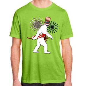 Patriotic Bigfoot Fireworks 4th of July Adult ChromaSoft Performance T-Shirt