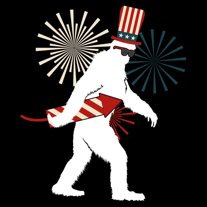 Patriotic Bigfoot Fireworks 4th of July Bag