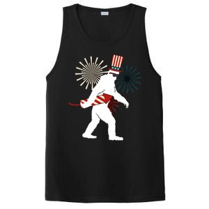 Patriotic Bigfoot Fireworks 4th of July PosiCharge Competitor Tank