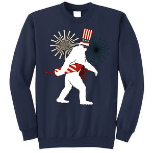 Patriotic Bigfoot Fireworks 4th of July Sweatshirt