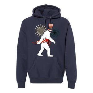 Patriotic Bigfoot Fireworks 4th of July Premium Hoodie