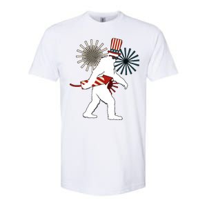 Patriotic Bigfoot Fireworks 4th of July Softstyle CVC T-Shirt