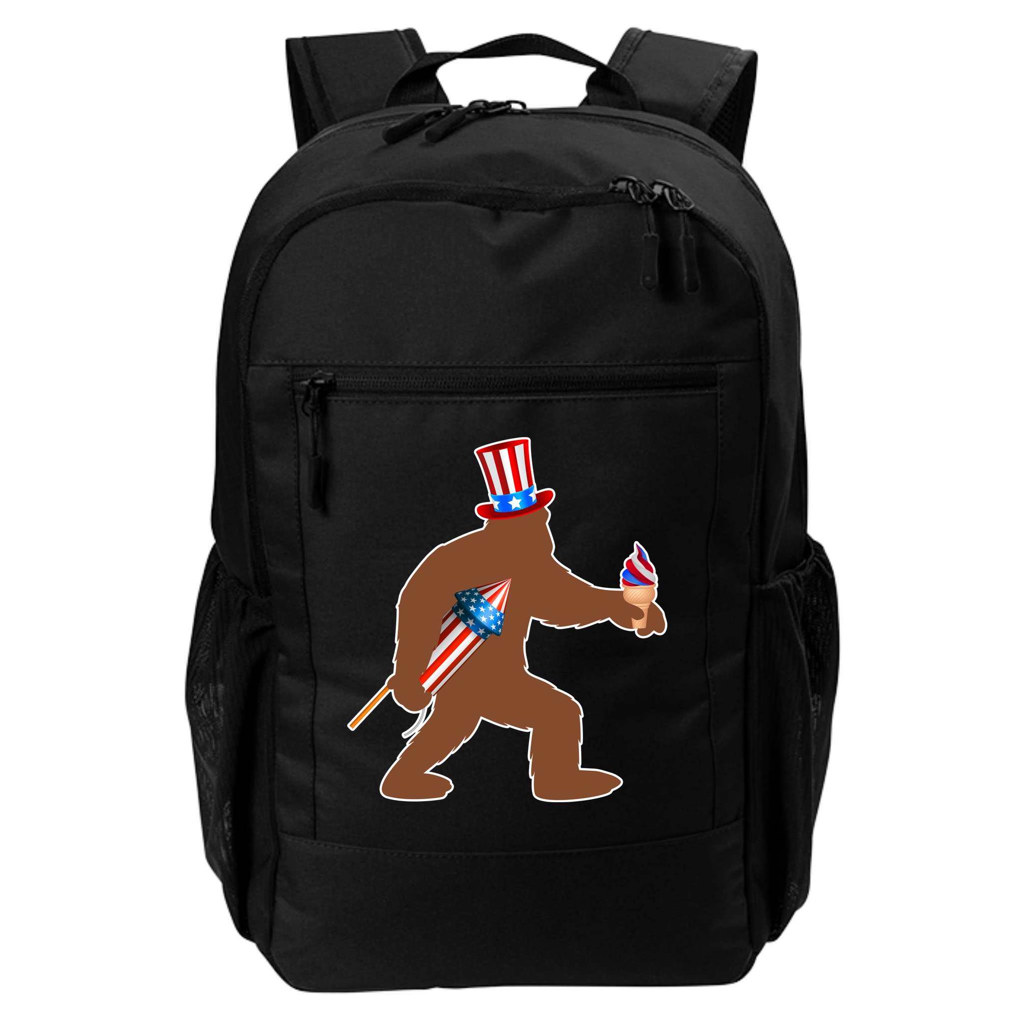 Patriotic Bigfoot Fireworks USA Backpack