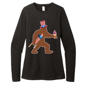 Patriotic Bigfoot Fireworks USA Womens CVC Long Sleeve Shirt