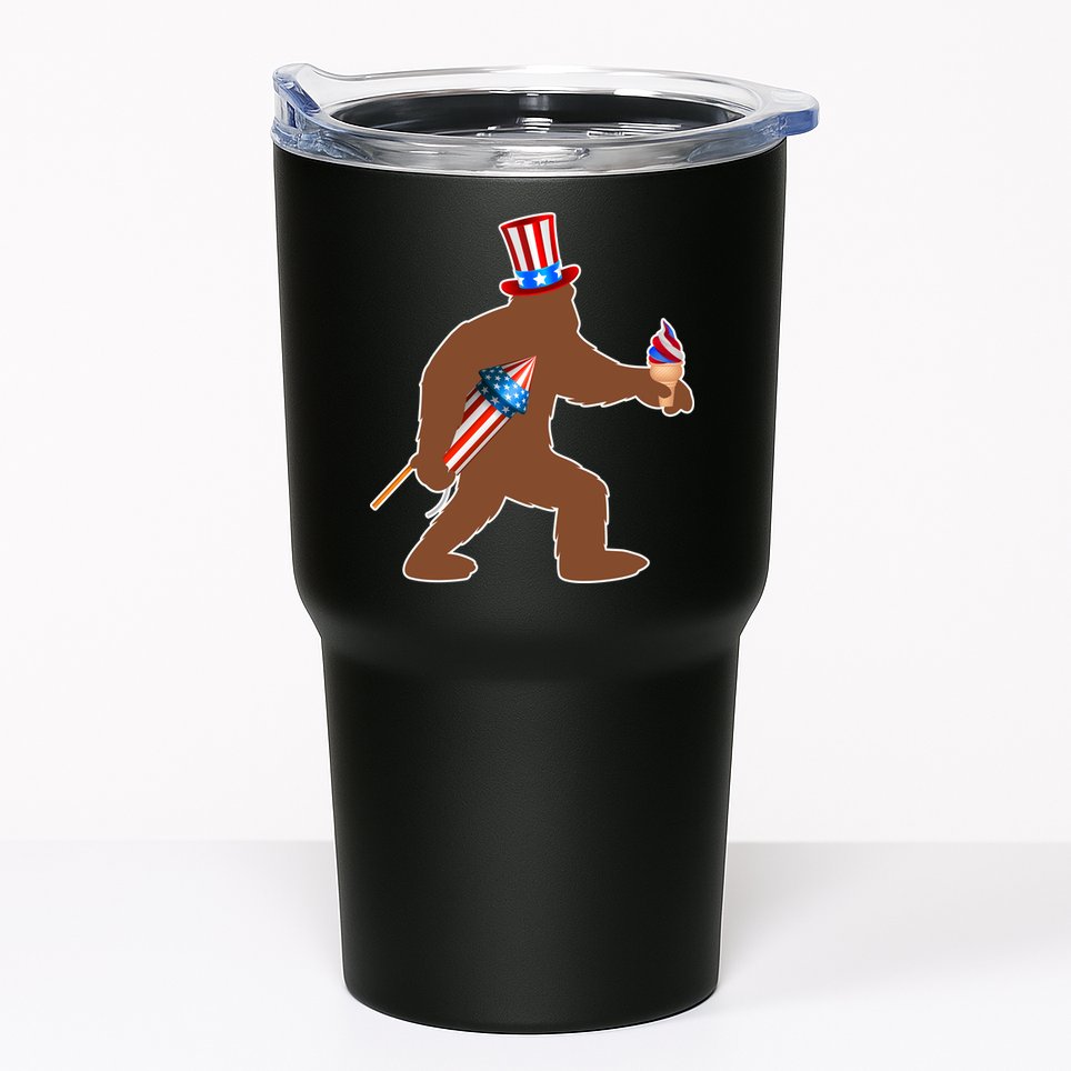 Patriotic Bigfoot Fireworks USA Tumbler