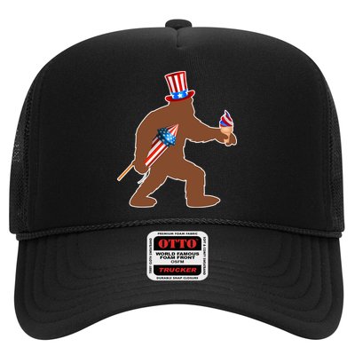 Patriotic Bigfoot Fireworks USA Trucker Hat