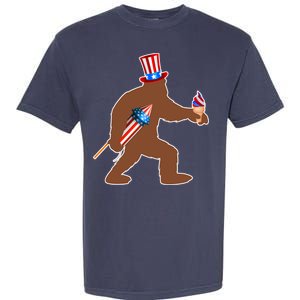 Patriotic Bigfoot Fireworks USA Garment-Dyed Heavyweight T-Shirt