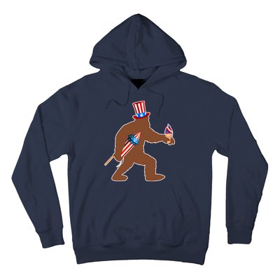 Patriotic Bigfoot Fireworks USA Hoodie