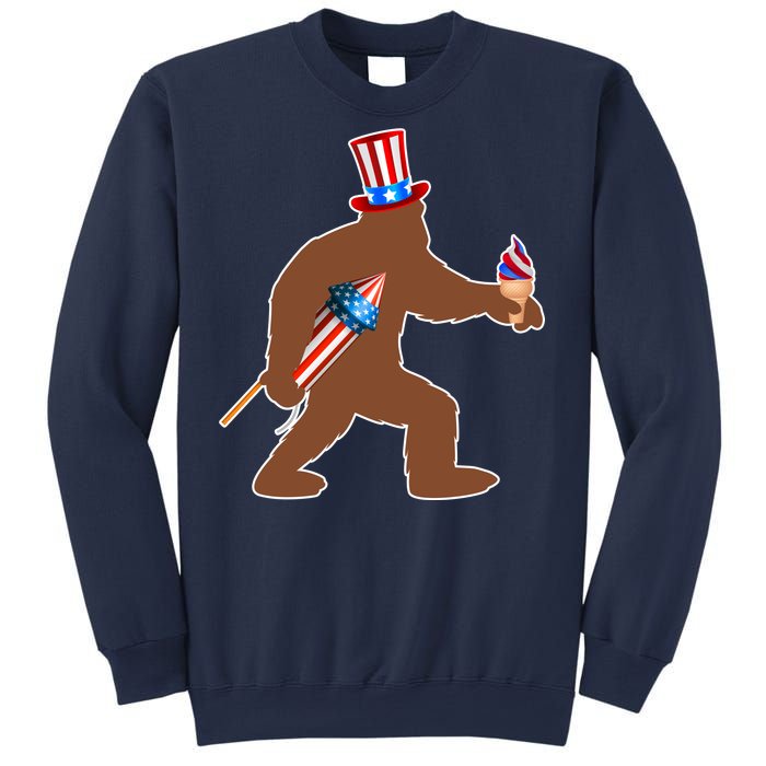 Patriotic Bigfoot Fireworks USA Sweatshirt