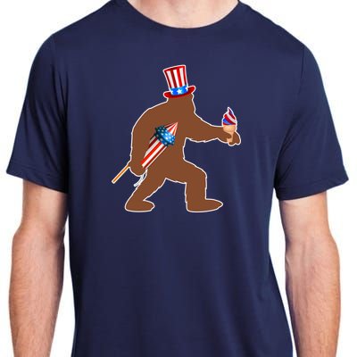 Patriotic Bigfoot Fireworks USA Adult ChromaSoft Performance T-Shirt