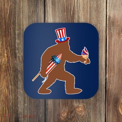 Patriotic Bigfoot Fireworks USA Coaster