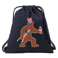 Patriotic Bigfoot Fireworks USA Drawstring Bag