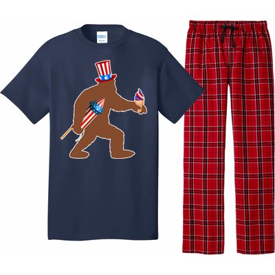 Patriotic Bigfoot Fireworks USA Pajama Set