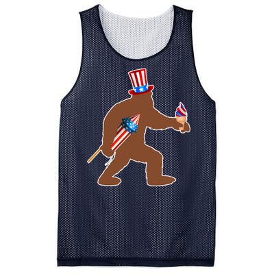 Patriotic Bigfoot Fireworks USA Mesh Reversible Basketball Jersey Tank