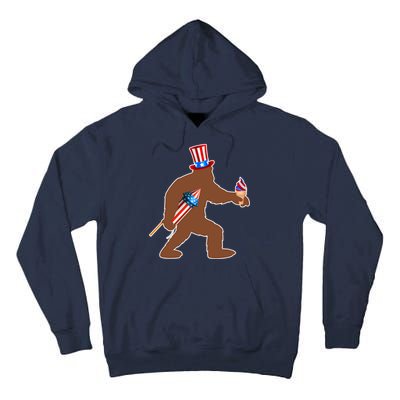 Patriotic Bigfoot Fireworks USA Tall Hoodie