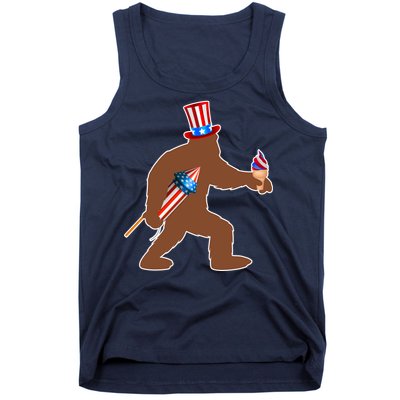 Patriotic Bigfoot Fireworks USA Tank Top