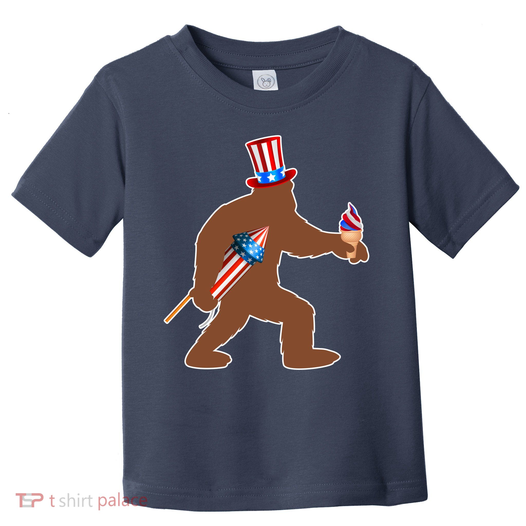 Patriotic Bigfoot Fireworks USA Toddler T-Shirt