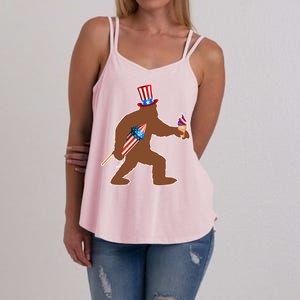 Patriotic Bigfoot Fireworks USA Women's Strappy Tank