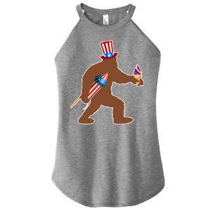 Patriotic Bigfoot Fireworks USA Women's Perfect Tri Rocker Tank