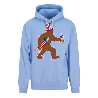 Patriotic Bigfoot Fireworks USA Unisex Surf Hoodie