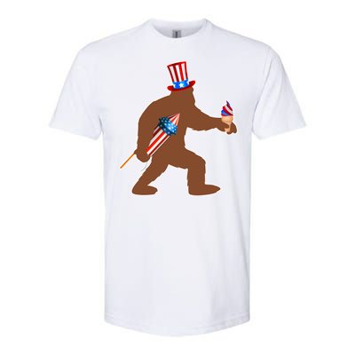 Patriotic Bigfoot Fireworks USA Softstyle CVC T-Shirt