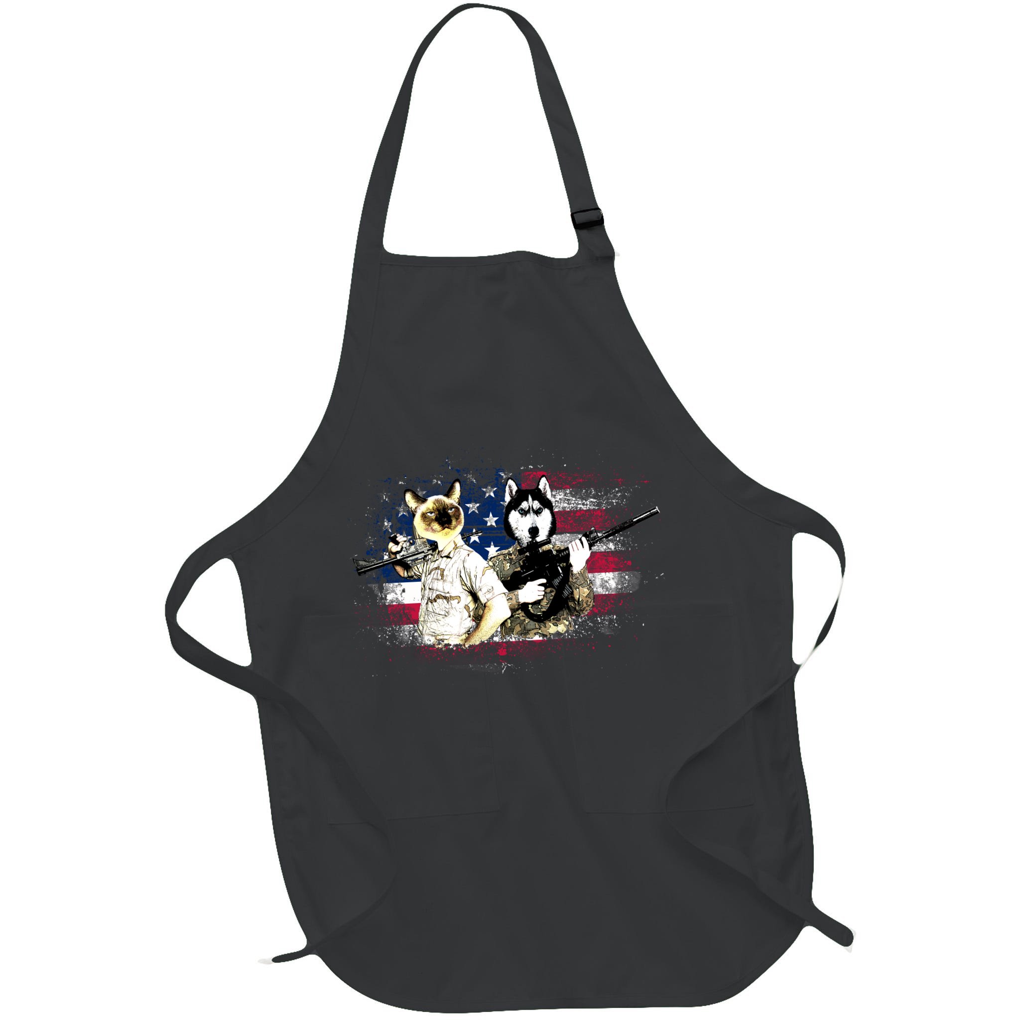 Patriotic Cat And Wolf Troops Apron