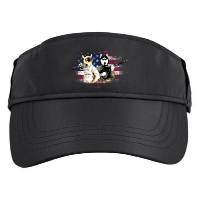 Patriotic Cat And Wolf Troops Adult Drive Performance Visor