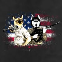 Patriotic Cat And Wolf Troops Adult Drive Performance Visor