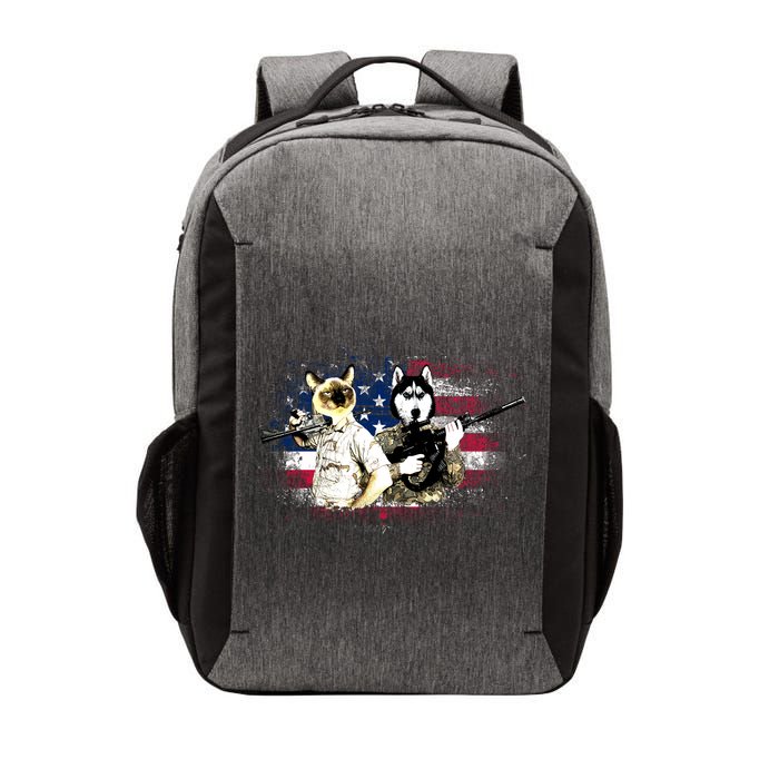 Patriotic Cat And Wolf Troops Vector Backpack