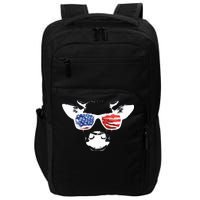 Patriotic Cow USA Flag Sunglasses Impact Tech Backpack