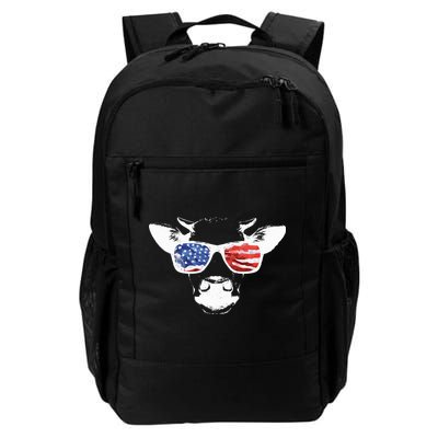 Patriotic Cow USA Flag Sunglasses Daily Commute Backpack