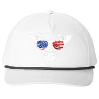 Patriotic Cow USA Flag Sunglasses Snapback Five-Panel Rope Hat