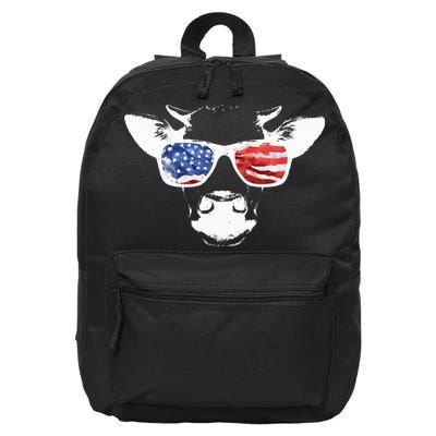 Patriotic Cow USA Flag Sunglasses 16 in Basic Backpack