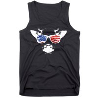 Patriotic Cow USA Flag Sunglasses Tank Top