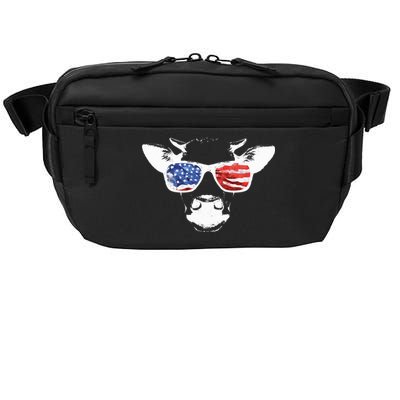 Patriotic Cow USA Flag Sunglasses Crossbody Pack