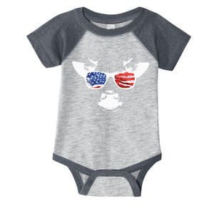 Patriotic Cow USA Flag Sunglasses Infant Baby Jersey Bodysuit