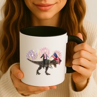 Patriotic Donald Trump On A Dinosaur Mug