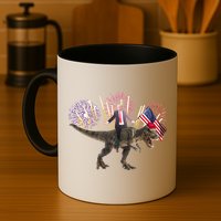Patriotic Donald Trump On A Dinosaur Mug