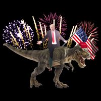 Patriotic Donald Trump On A Dinosaur Mug