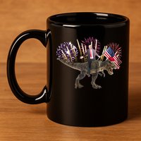 Patriotic Donald Trump On A Dinosaur 11oz C Handle Ceramic Mug