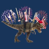 Patriotic Donald Trump On A Dinosaur Cool Comfort Performance Bucket Hat