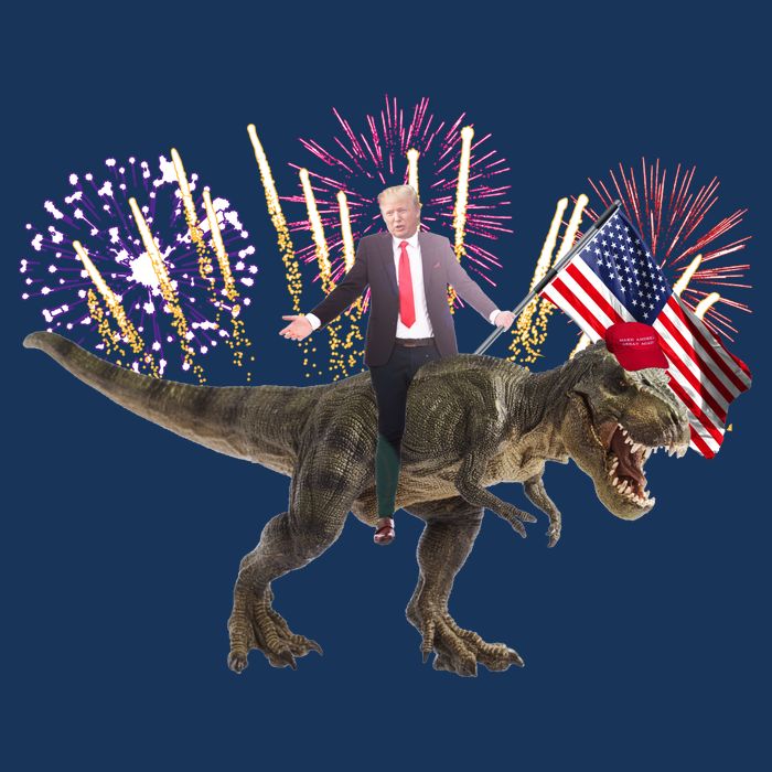 Patriotic Donald Trump On A Dinosaur Cool Comfort Performance Bucket Hat
