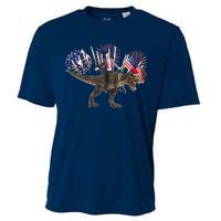 Patriotic Donald Trump On A Dinosaur Cooling Performance Crew T-Shirt