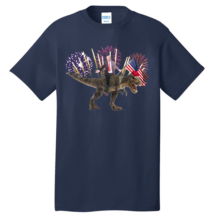 Patriotic Donald Trump On A Dinosaur Tall T-Shirt