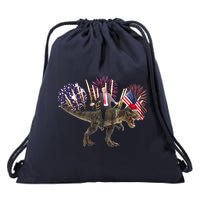 Patriotic Donald Trump On A Dinosaur Drawstring Bag