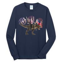 Patriotic Donald Trump On A Dinosaur Tall Long Sleeve T-Shirt