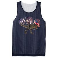 Patriotic Donald Trump On A Dinosaur Mesh Reversible Basketball Jersey Tank