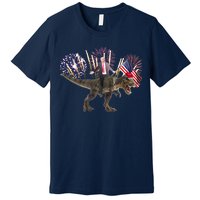 Patriotic Donald Trump On A Dinosaur Premium T-Shirt