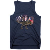 Patriotic Donald Trump On A Dinosaur Tank Top